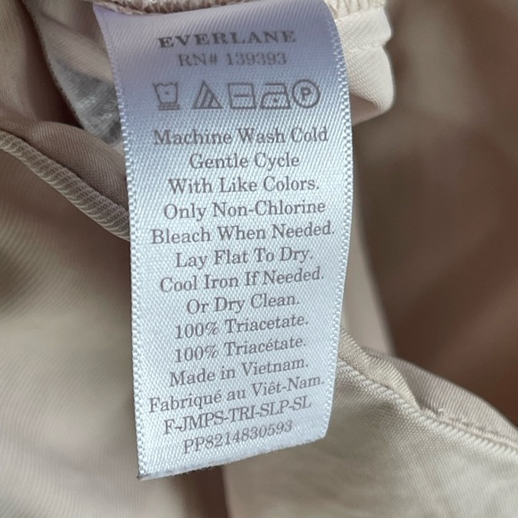 EVERLANE The Japanese GoWeave Cropped Slip Jumpsuit in Blush Sand Pink Size 6 - Picture 7 of 7